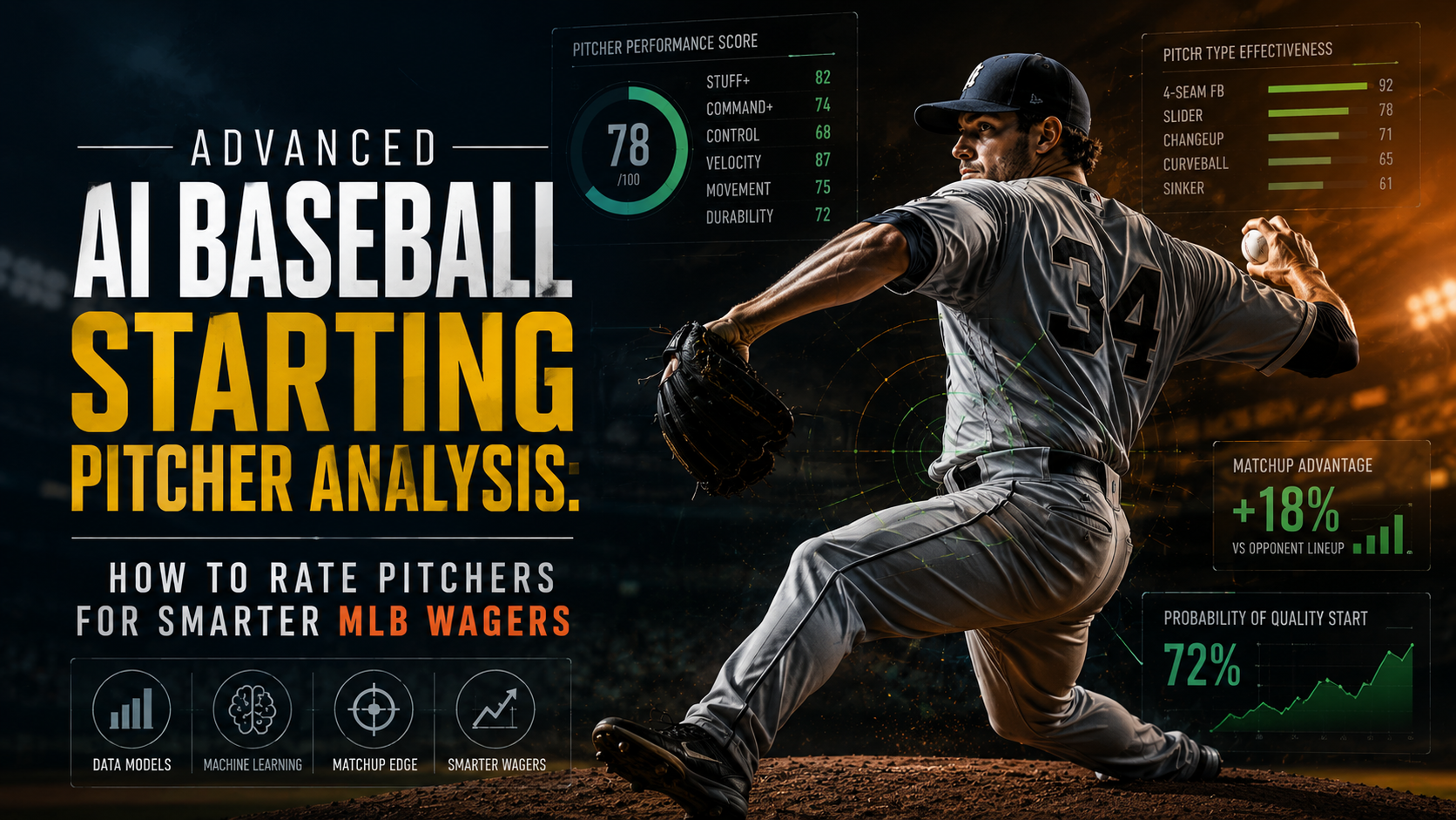 Advanced AI Baseball Starting Pitcher Analysis: How to Rate Pitchers for Smarter MLB Wagers